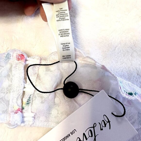 NWT For Love & Lemons White with Rainbow Floral Garter Belt - Extra Small - Picture 3 of 7